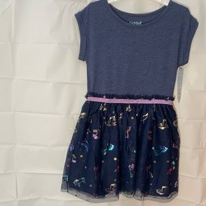 Cat and Jack Blue unicorn tulle dress. Size 6x.